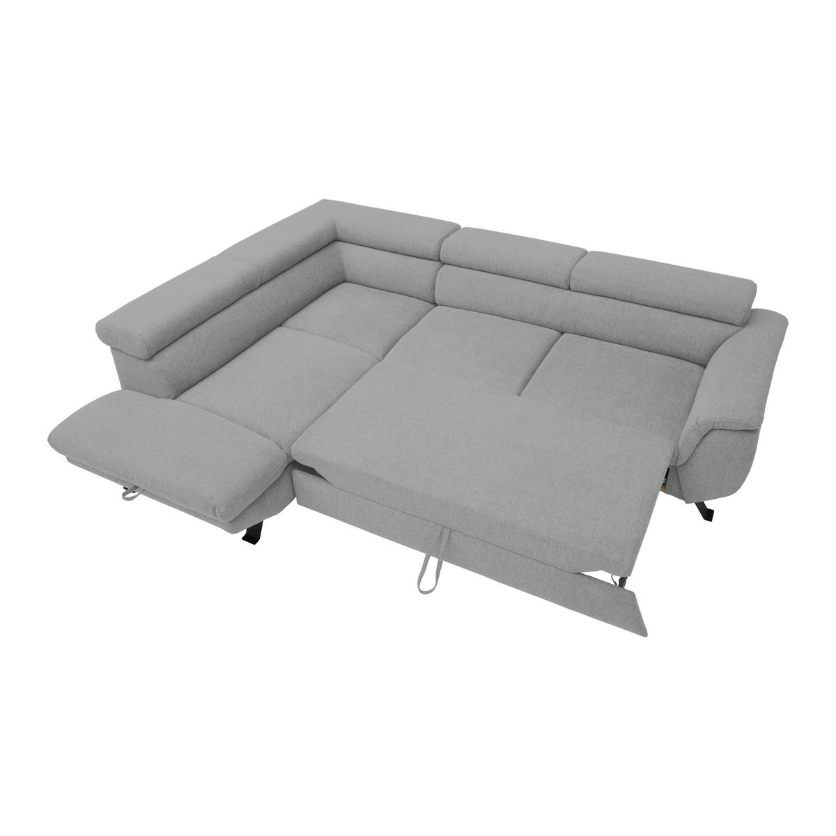 HÖRNSOFFA i vävt tyg ljusgrå  - ljusgrå/svart, Modern, metall/textil (198/257cm) - MID.YOU