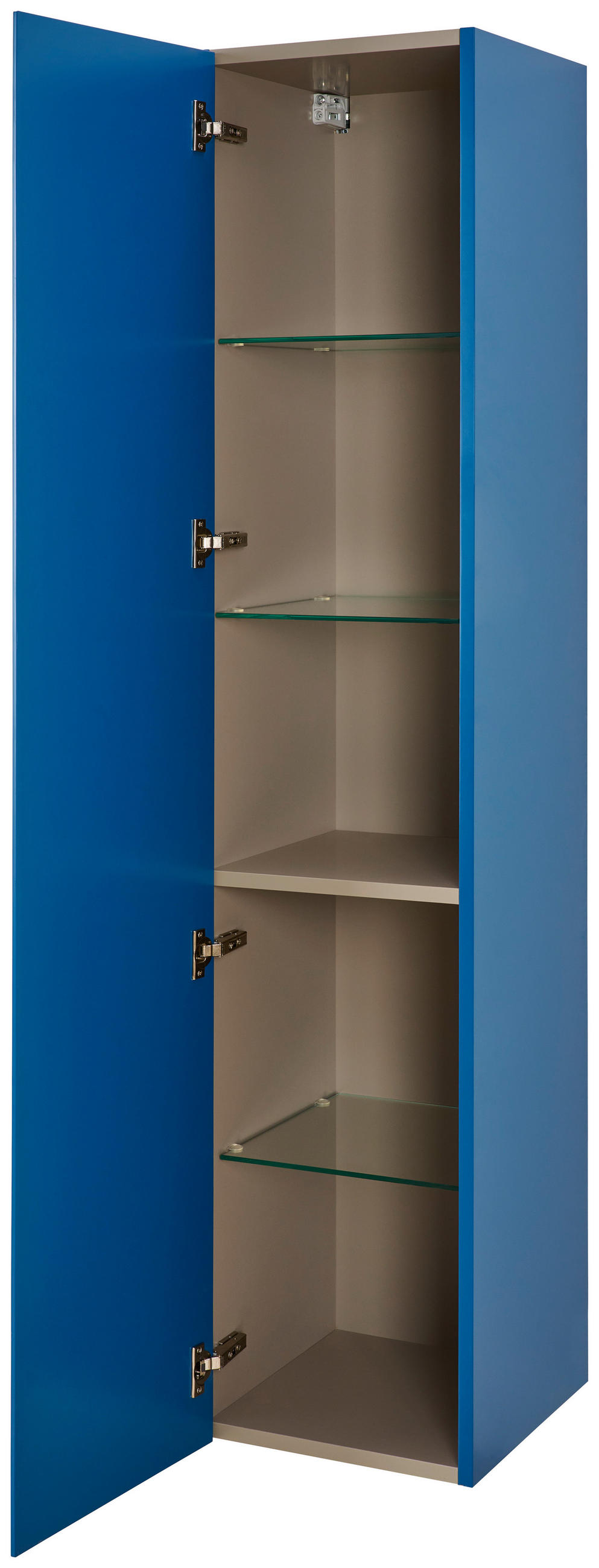 HOCHSCHRANK 35/162,5/37 cm  - Blau, Design, Glas/Holzwerkstoff (35/162,5/37cm) - Dieter Knoll