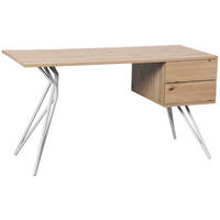 SCHREIBTISCH 140/60/75 cm Schwarz, Eiche Artisan  - Schwarz/Eiche Artisan, Design, Holzwerkstoff/Metall (140/60/75cm) - Novel