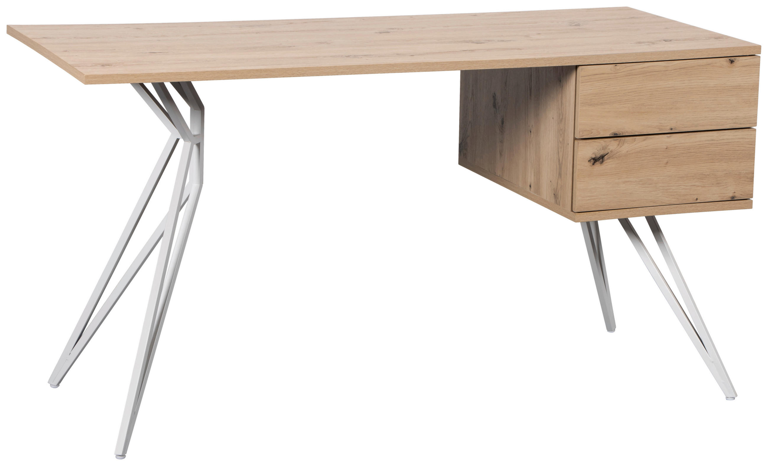 Novel Schreibtisch Schwarz, Eiche Artisan 60x75x140 cm