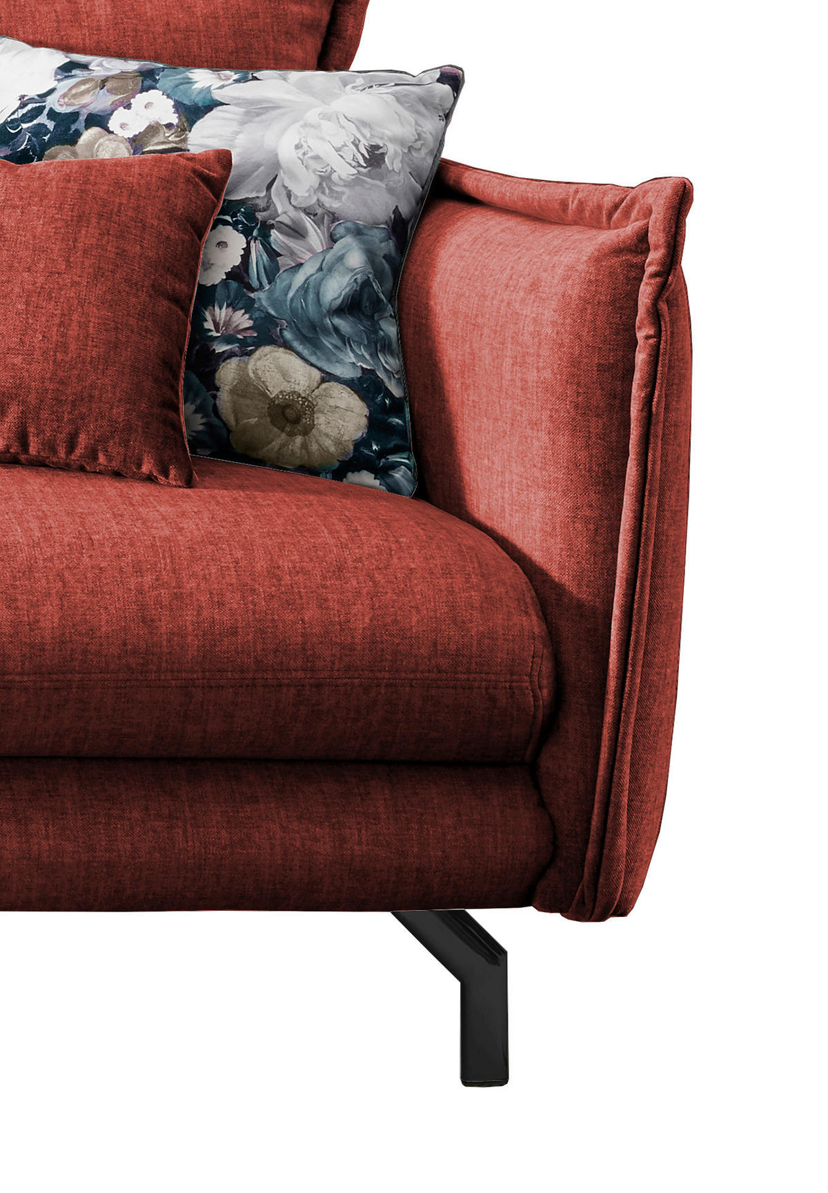ECKSOFA in Velours Koralle  180/255 cm  - Türkis/Koralle, MODERN, Textil/Metall (180/255cm) - Livetastic