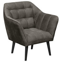 COCKTAILSESSEL Mikrovelours Anthrazit    - Anthrazit/Schwarz, MODERN, Holz/Textil (84/87/70cm) - MID.YOU