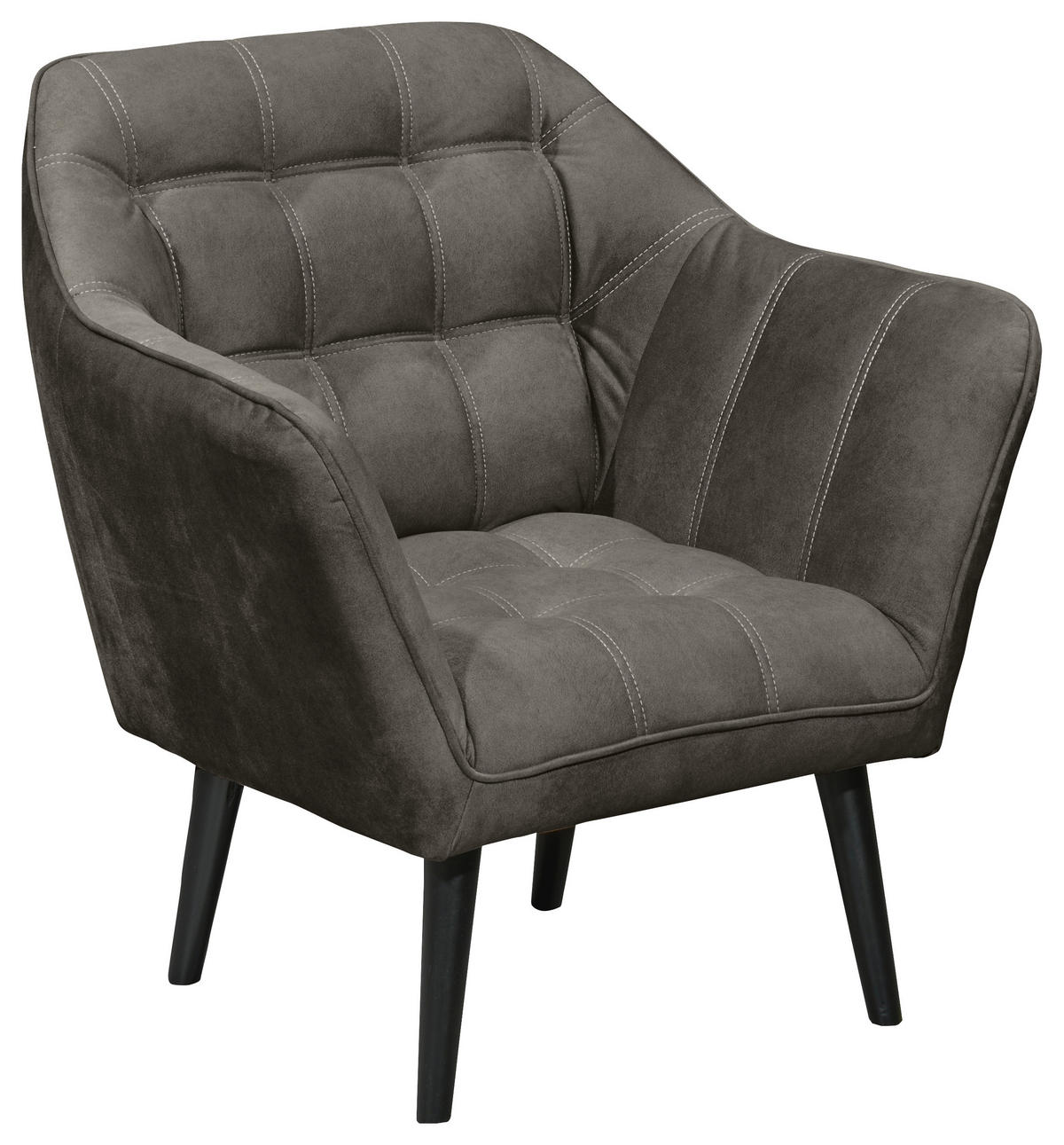 COCKTAILSESSEL Mikrovelours Anthrazit    - Anthrazit/Schwarz, MODERN, Holz/Textil (84/87/70cm) - MID.YOU