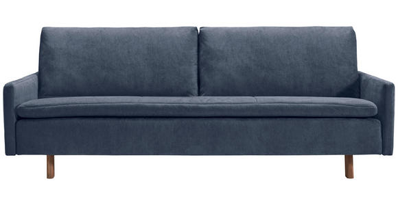 SCHLAFSOFA Flachgewebe Dunkelblau  - Eichefarben/Dunkelblau, KONVENTIONELL, Holz/Textil (220/85/98cm) - Carryhome