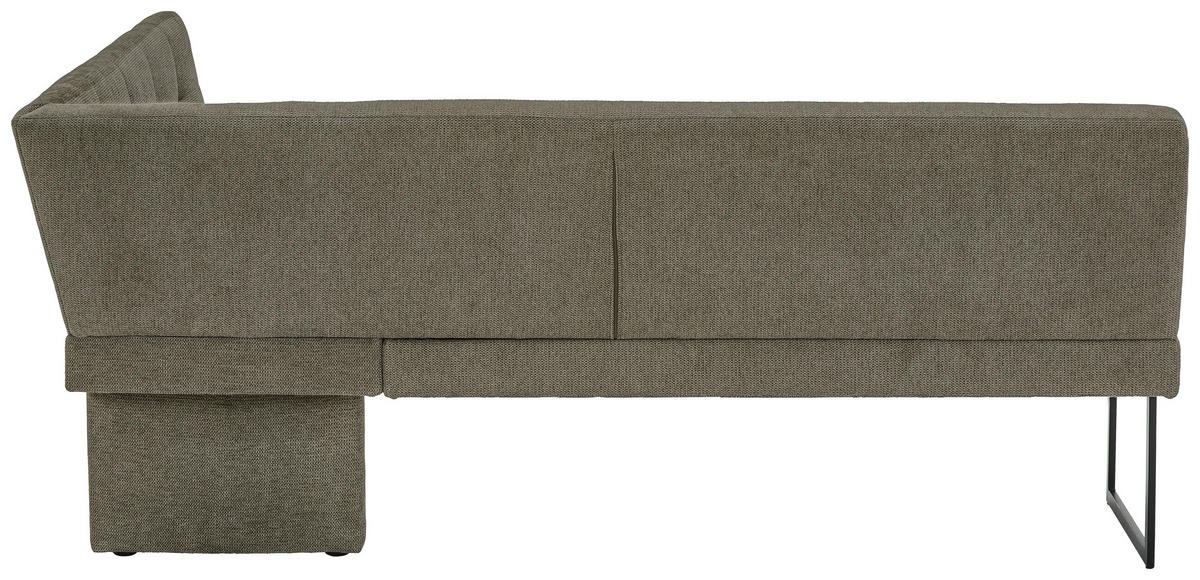 ECKBANK 213/155 cm Webstoff Taupe   - Taupe/Schwarz, Design, Textil/Metall (213/155cm) - Novel