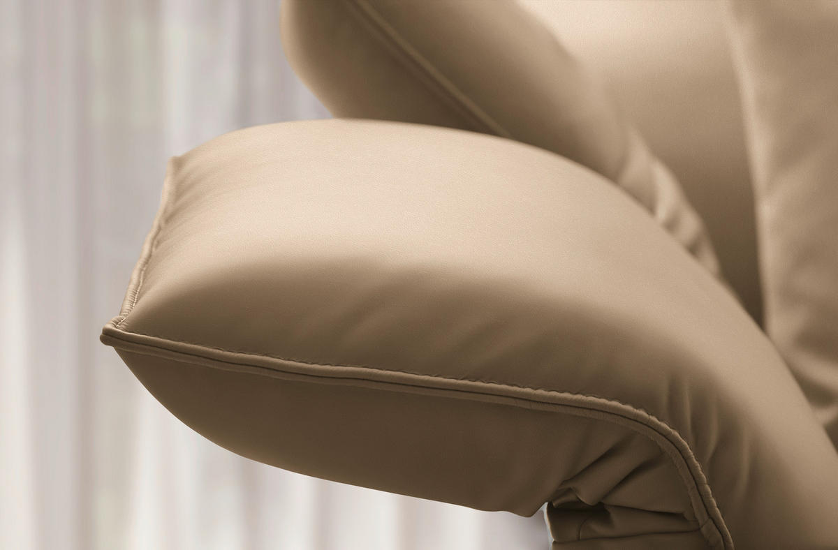 ECKSOFA Echtleder Sandfarben  - Sandfarben/Anthrazit, Design, Leder/Metall (230/290cm) - Johann Jakob