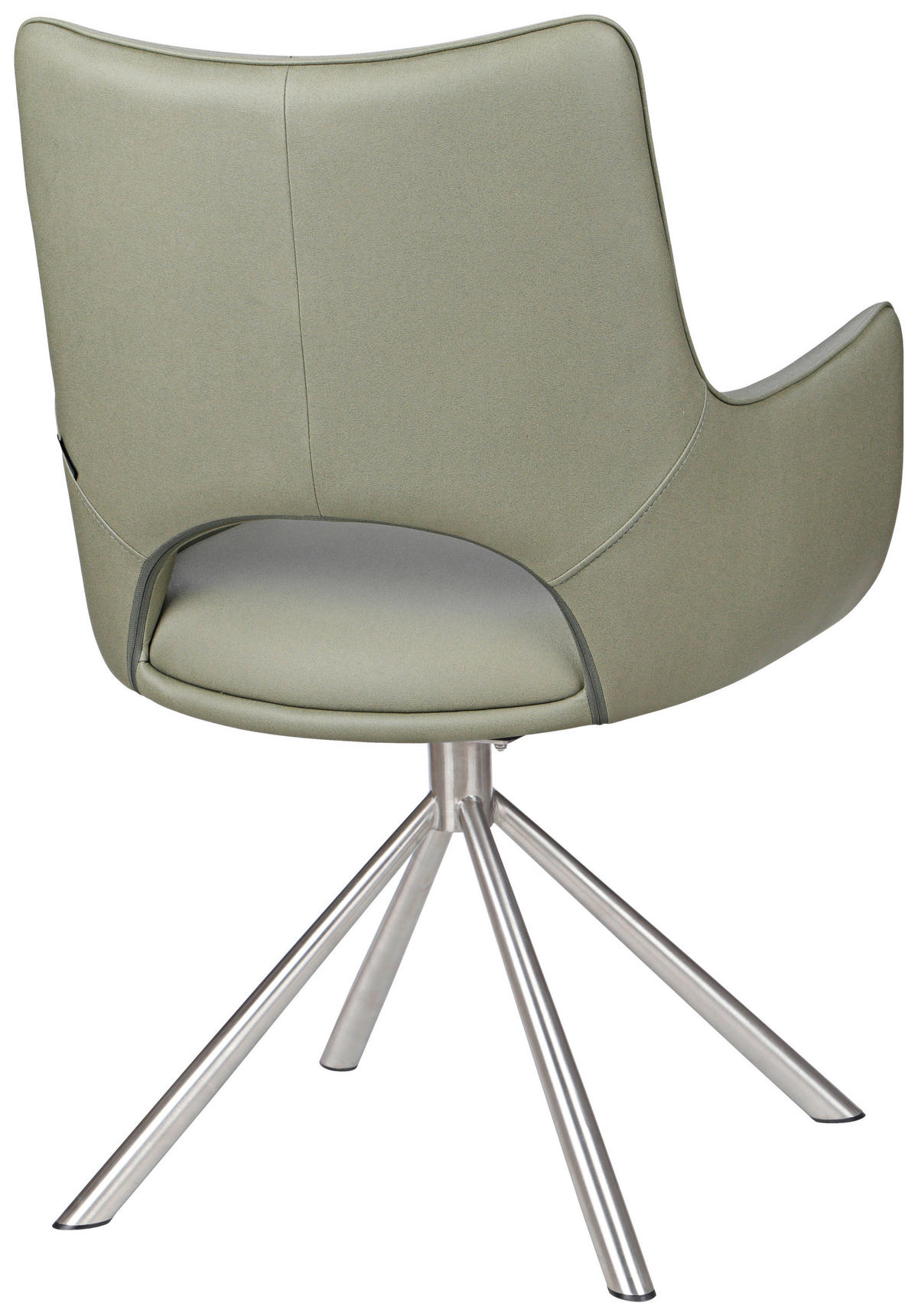 ARMLEHNSTUHL  in Edelstahl Mikrofaser  - Edelstahlfarben/Grün, Design, Textil/Metall (59/88,5/62cm) - Carryhome
