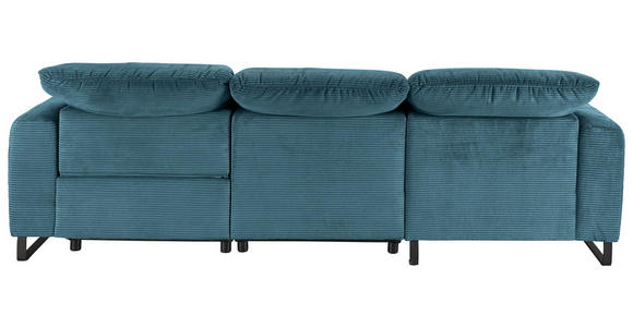 ECKSOFA  in Cord Petrol  180/266 cm  - Petrol/Schwarz, KONVENTIONELL, Textil/Metall (180/266cm) - Hom`in