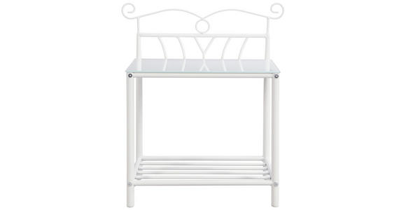 NACHTTISCH 53/60/30 cm  in Klar, Weiß  - Klar/Weiß, Basics, Glas/Metall (53/60/30cm) - Carryhome