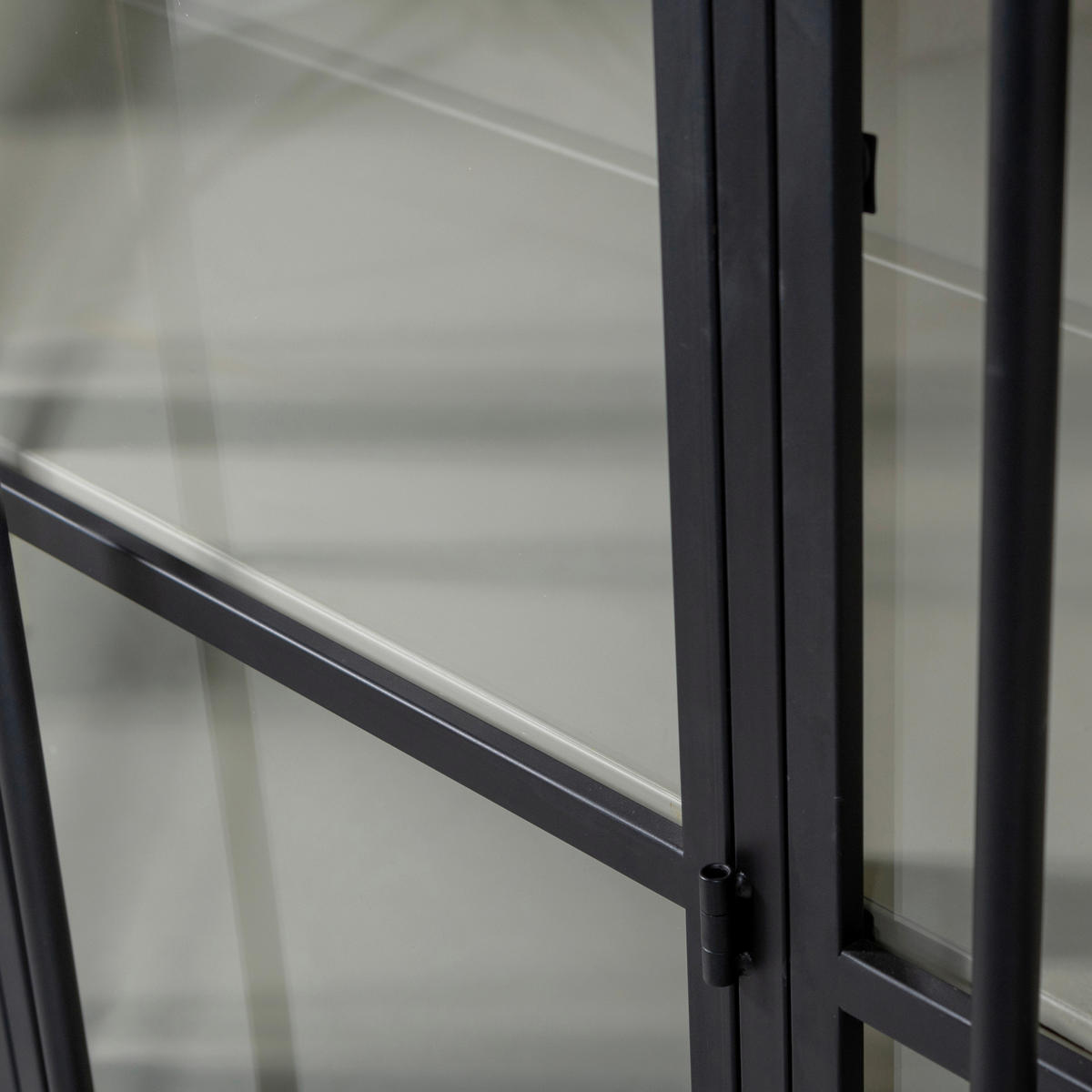 VITRINE in Schwarz  - Schwarz, Design, Glas/Metall (96/200/40cm) - Livetastic