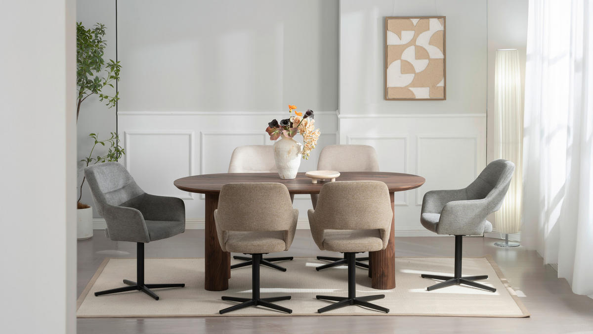 NASLANJAČ, les, kovina, tekstil bež  - črna/bež, Moderno, kovina/tekstil (56/86/63cm) - MID.YOU