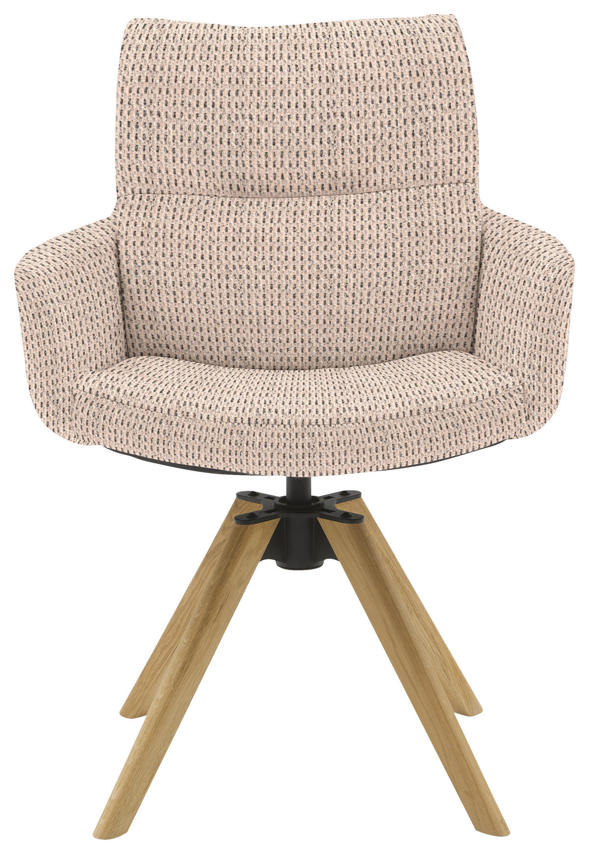 ARMLEHNSTUHL  Sitzfläche 360° drehbar, mit Griff Flachgewebe  Greige  - Greige/Eichefarben, Design, Holz/Textil (62/90/68cm) - Valnatura