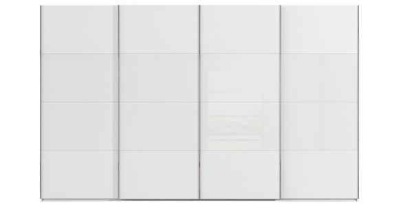 SCHWEBETÜRENSCHRANK 361/223/68 cm 4-türig Weiß  - Chromfarben/Weiß, KONVENTIONELL, Glas/Holzwerkstoff (361/223/68cm) - Novel