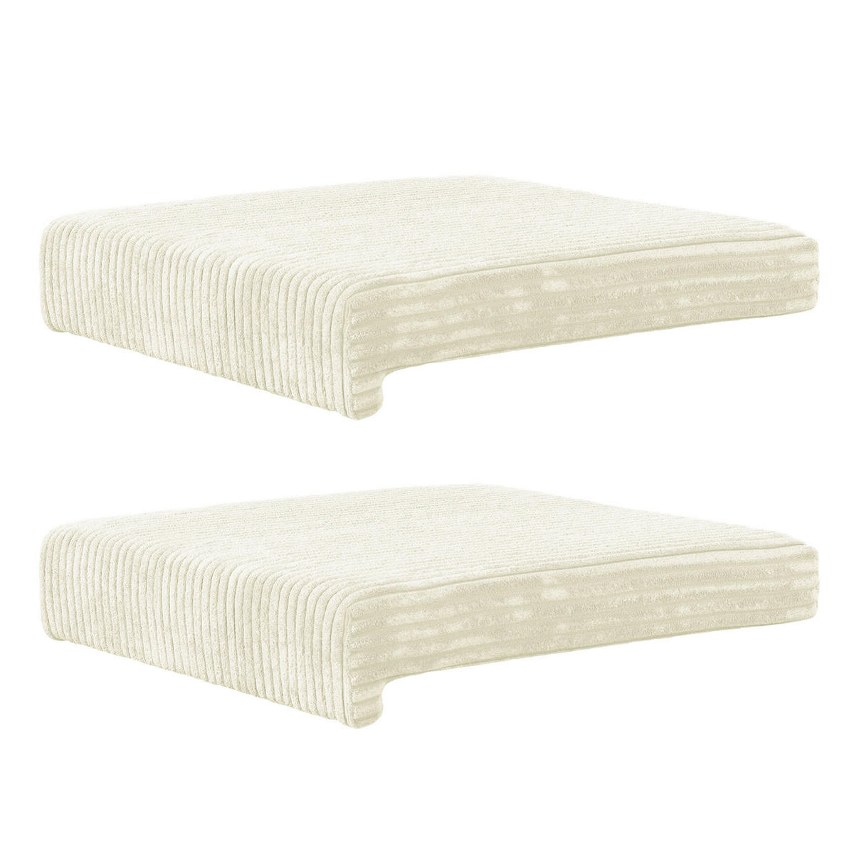 KLEMMKISSEN 2er Set 40/35/38/5/8 cm    - Creme, Basics, Textil (40/35/38/5/8cm)