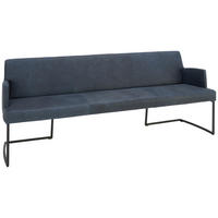 SITZBANK 218/87/66 cm Echtleder Schwarz, Dunkelblau Metall  - Schwarz/Dunkelblau, Design, Leder/Metall (218/87/66cm) - Joop!