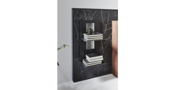 SIDEBOARD 198/109,9/47,2-55,2 cm - Schieferfarben/Anthrazit, Design, Glas/Holz (198/109,9/47,2-55,2cm) - Dieter Knoll