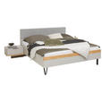 BETTANLAGE - Wildeiche/Hellgrau, Design, Holz/Textil (180/200cm) - Dieter Knoll