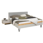 BETTANLAGE - Wildeiche/Hellgrau, Design, Holz/Textil (180/200cm) - Dieter Knoll