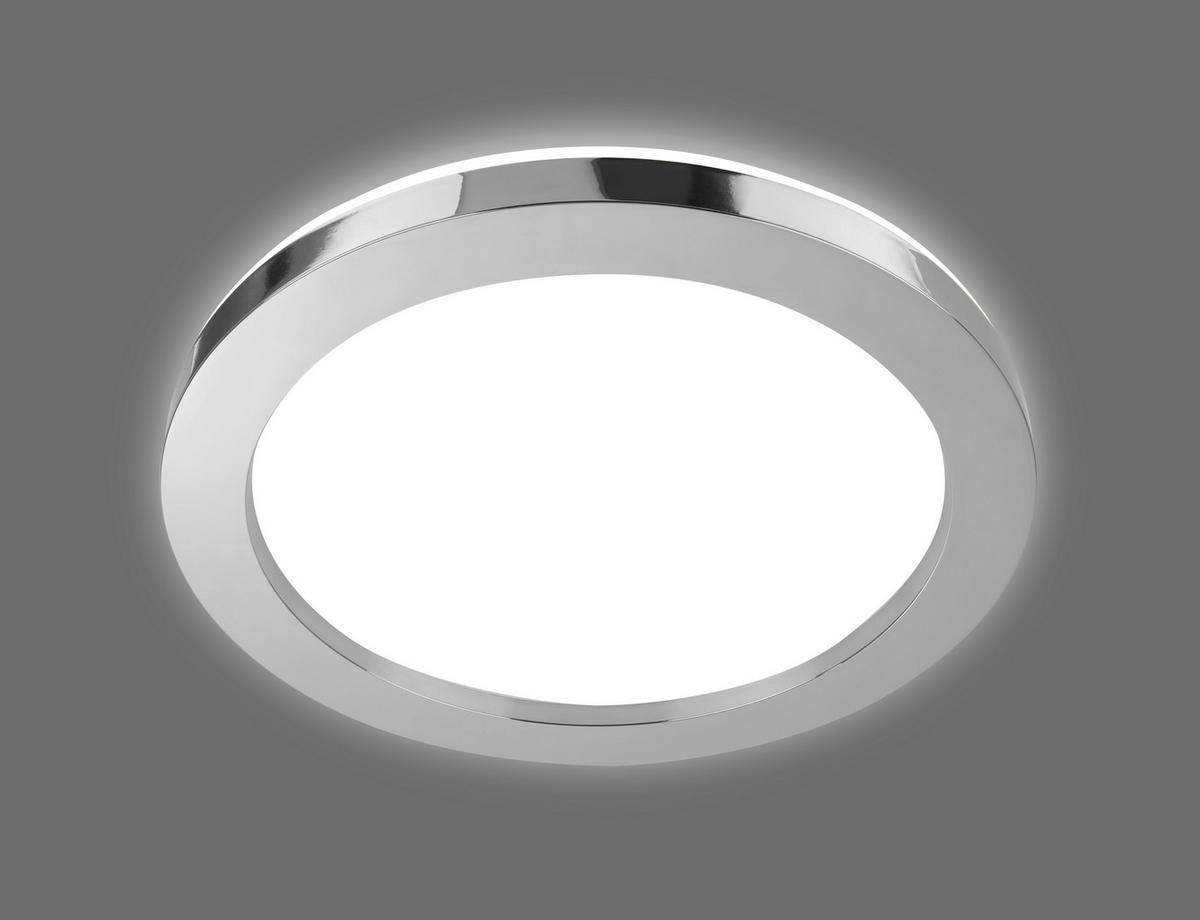 LED-BADEZIMMER-DECKENLEUCHTE - Chromfarben, Basics, Kunststoff/Metall (41/6cm)