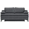 BOXSPRINGSOFA  in Webstoff Dunkelgrau  - Dunkelgrau/Schwarz, Design, Textil/Metall (200/100/108cm) - Novel