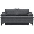 BOXSPRINGSOFA  in Webstoff Dunkelgrau Skandinavisch  - Dunkelgrau/Schwarz, Design, Textil/Metall (200/100/108cm) - Novel