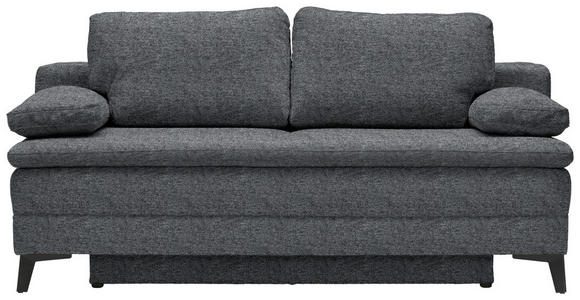 BOXSPRINGSOFA  in Webstoff Dunkelgrau Skandinavisch  - Dunkelgrau/Schwarz, Design, Textil/Metall (200/100/108cm) - Novel