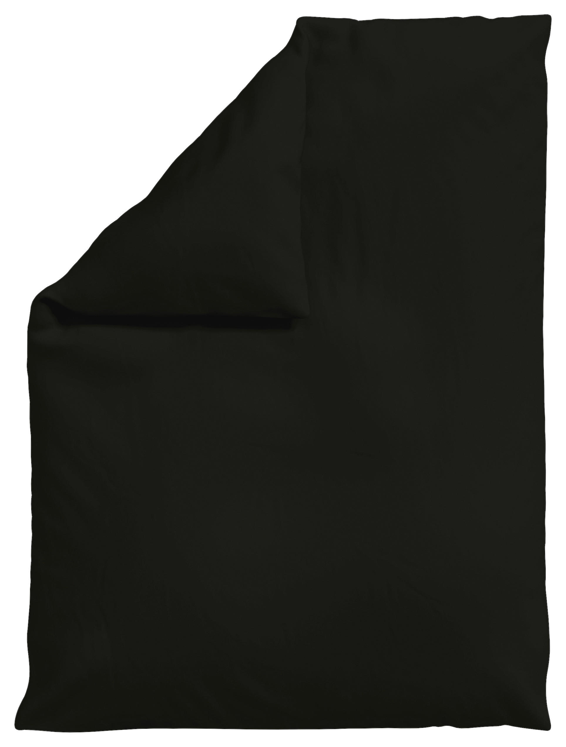 BETTDECKENBEZUG -teilig WOVEN SATIN Makosatin 155/220 cm  - Schwarz, Basics, Textil (155/220cm) - Schlafgut