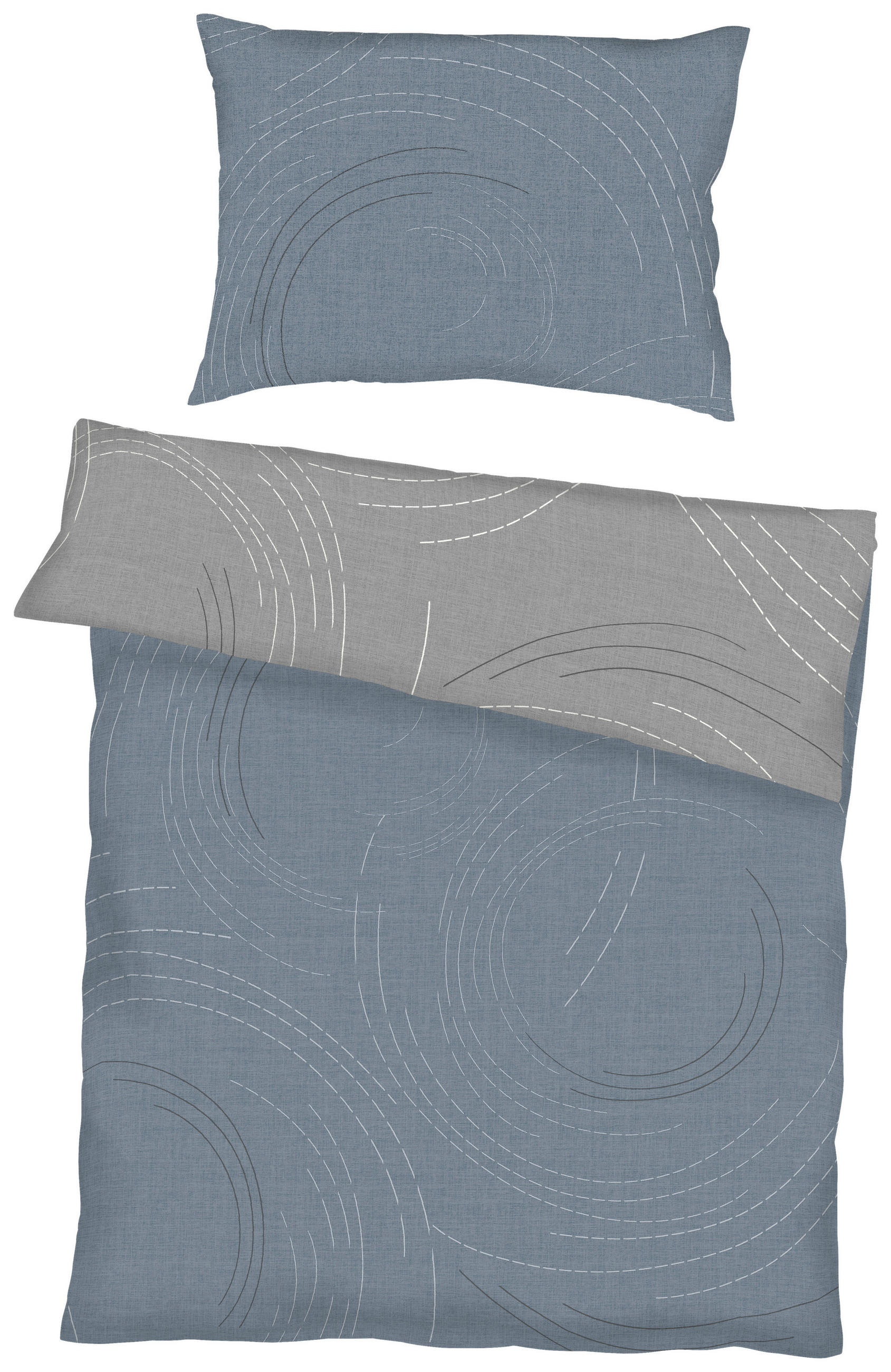 BETTWÄSCHE Makosatin 140/200 cm  - Dunkelblau, KONVENTIONELL, Textil (140/200cm) - Kaeppel