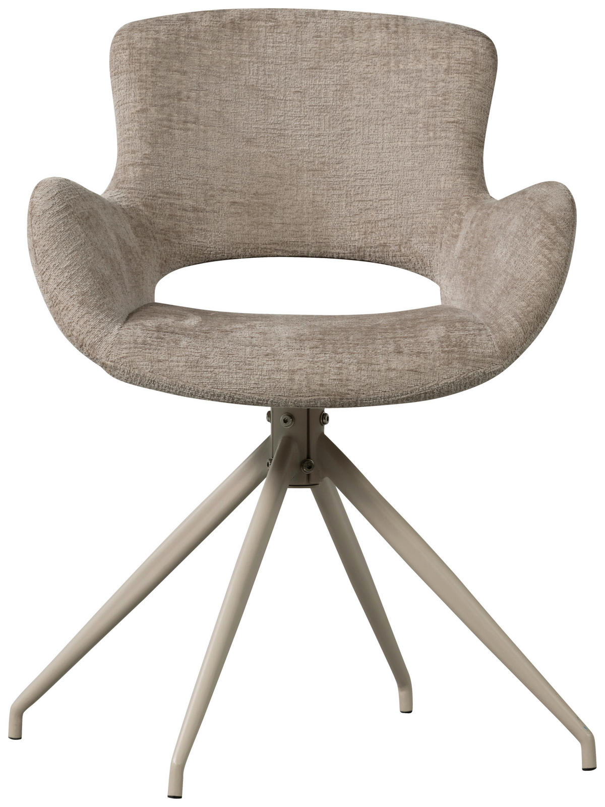 ARMLEHNSTUHL-SET 2 Stück  in Samt  - Sandfarben, MODERN, Textil/Metall (58/58/82cm) - Livetastic