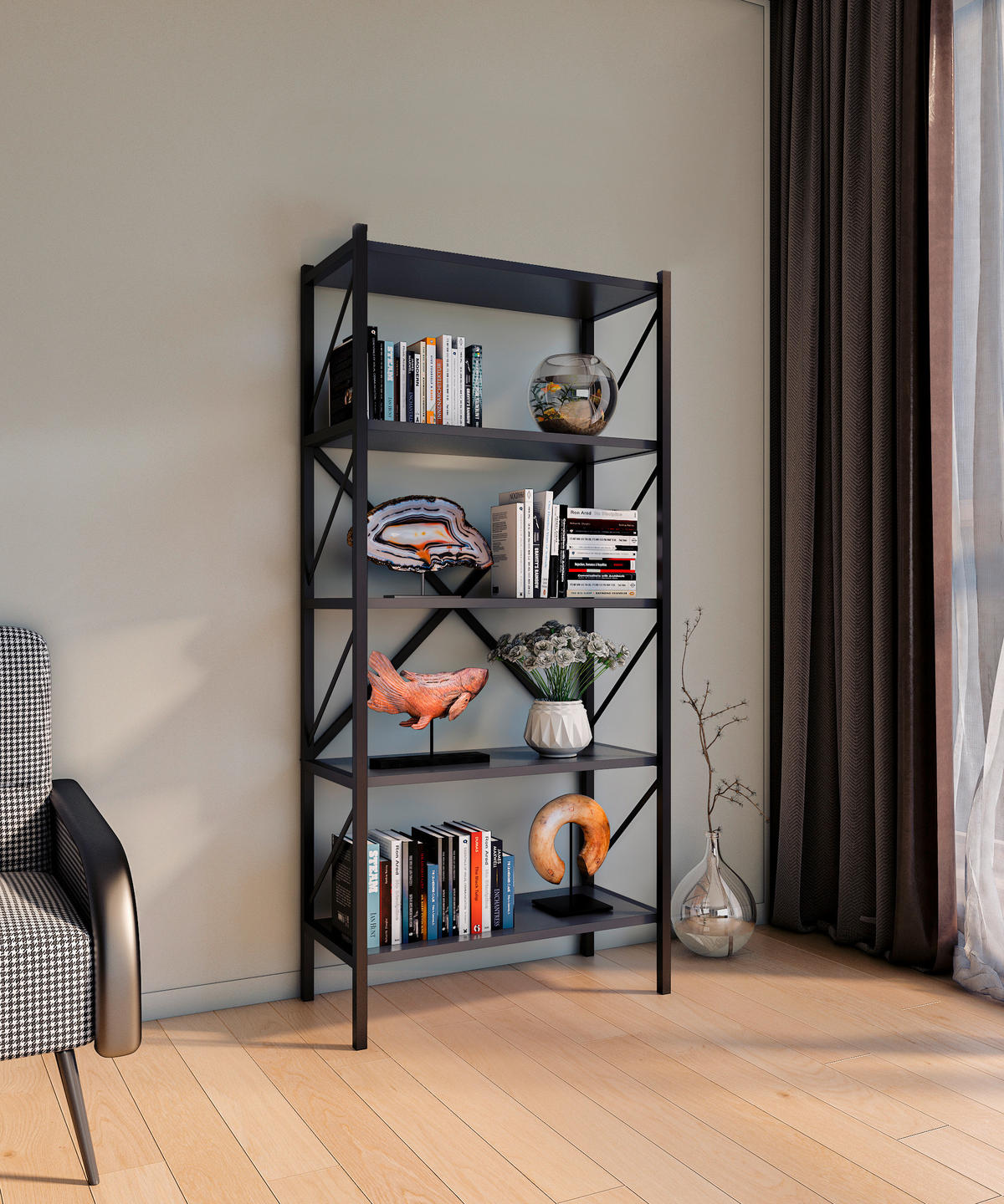 REGAL Anthrazit  - Anthrazit, MODERN, Holzwerkstoff (66/160/34cm) - MID.YOU