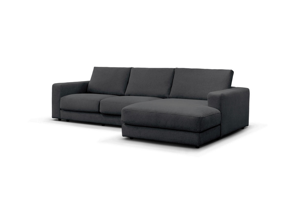 ECKSOFA VIGO Graphitfarben  - Schwarz/Graphitfarben, Design, Textil (303/172cm) - MID.YOU
