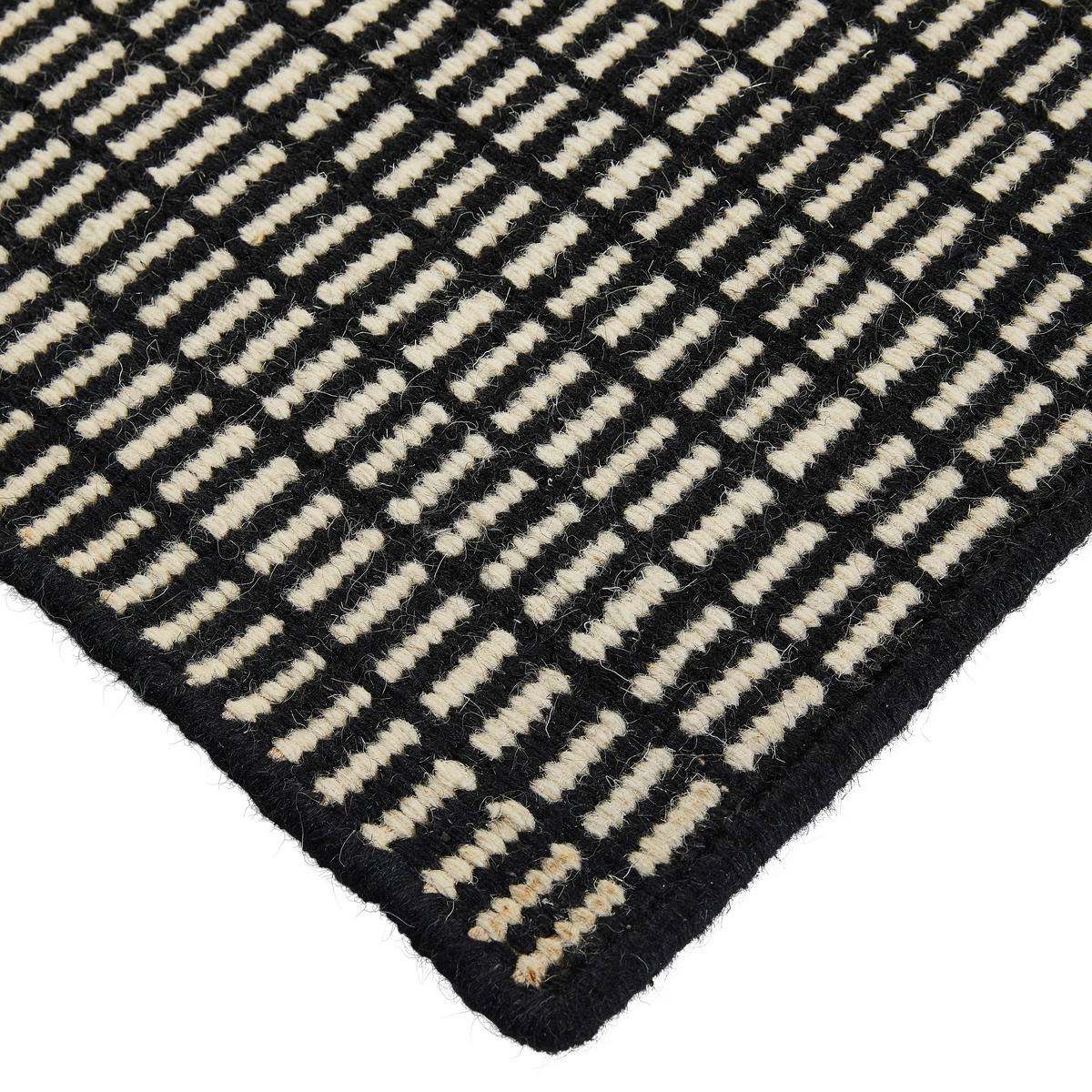 HANDWEBTEPPICH 140/200 cm Schwarz, Weiß  - Schwarz/Weiß, Design, Textil (140/200cm) - Novel