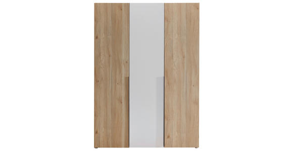 KLEIDERSCHRANK in Weiß, Eichefarben - Eichefarben/Schwarz, KONVENTIONELL, Holzwerkstoff/Kunststoff (150/210/53cm) - Carryhome