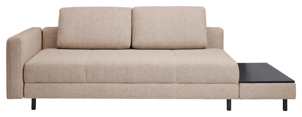 LIEGE  in Webstoff Creme  - Eiche dunkel/Creme, Design, Holz/Textil (217/92/107cm) - Joka