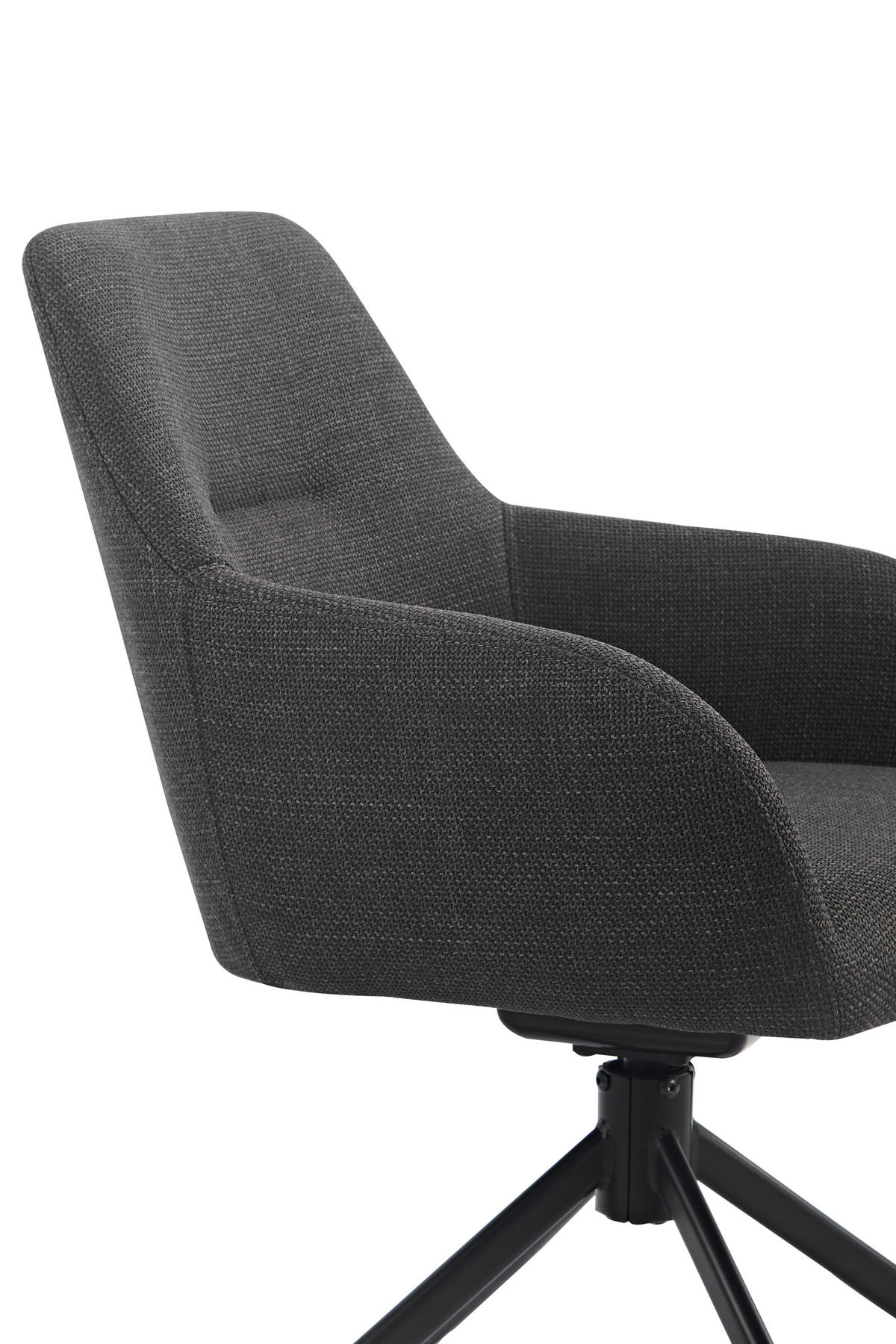 ARMLEHNSTUHL-SET 2 Stück  in Stahl Webstoff, Mikrofaser  - Anthrazit/Schwarz, MODERN, Textil/Metall (56/83/60cm) - MID.YOU