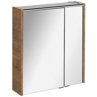 SPIEGELSCHRANK 60/68/15 cm  - Eichefarben/Alufarben, MODERN, Glas/Holzwerkstoff (60/68/15cm) - Voleo
