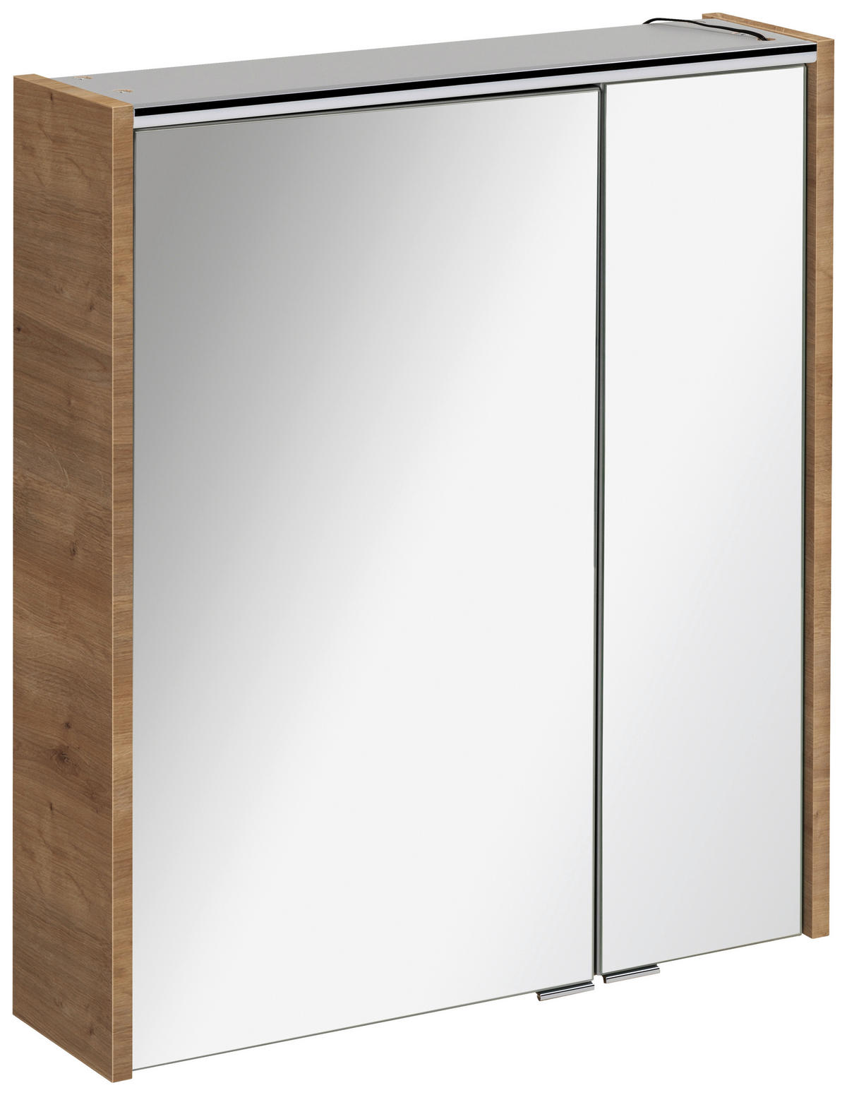 SPIEGELSCHRANK 60/68/15 cm  - Eichefarben/Alufarben, MODERN, Glas/Holzwerkstoff (60/68/15cm) - Voleo