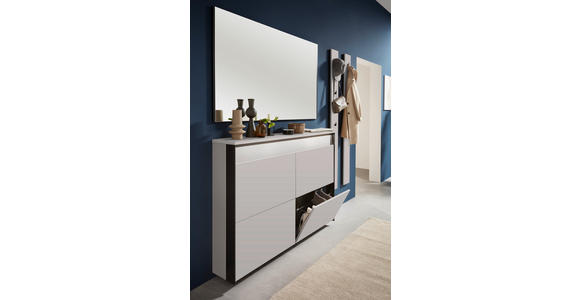 GARDEROBE 4-teilig  in 180/190/24,3 cm  - Beige/Schwarz, KONVENTIONELL, Glas/Holzwerkstoff (180/190/24,3cm) - Voleo