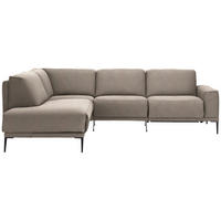 ECKSOFA in Flachgewebe Hellrosa, Hellbraun  - Hellbraun/Hellrosa, Design, Textil/Metall (210/260cm) - Johann Jakob