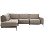 ECKSOFA in Flachgewebe Hellrosa, Hellbraun  210/260 cm  - Hellbraun/Hellrosa, Design, Textil/Metall (210/260cm) - Johann Jakob
