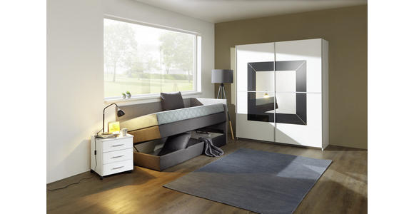 BOXSPRINGBETT 90/200 cm in Hellgrau, Dunkelgrau - Dunkelgrau/Hellgrau, KONVENTIONELL, Holz/Holzwerkstoff (90/200cm) - Xora