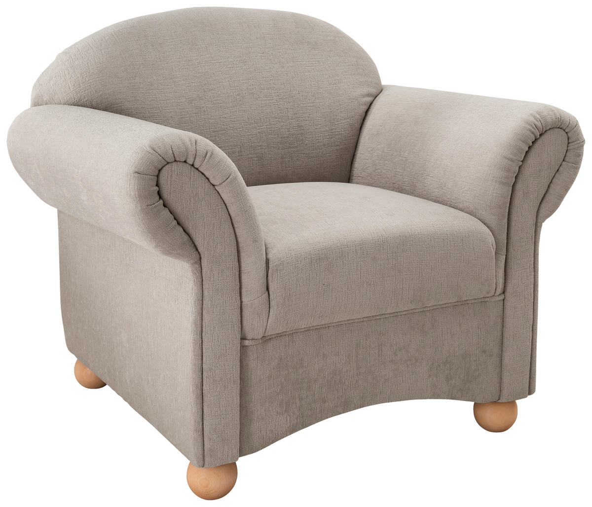 SESSEL in Mikrofaser Taupe  - Taupe/Wildeiche, Konventionell, Holz/Textil (90/84/80cm) - Livetastic