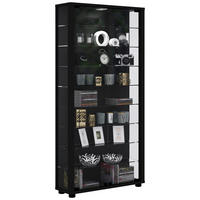 VITRINE in Schwarz  - Transparent/Schwarz, Design, Glas/Holzwerkstoff (59/113/18cm) - MID.YOU