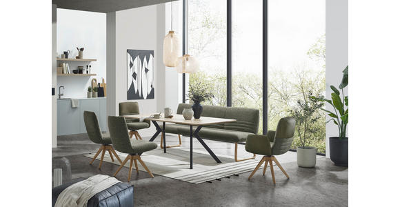 ESSTISCH Eiche massiv Schwarz, Eichefarben - Eichefarben/Schwarz, MODERN, Holz/Metall (200/100/76cm) - Dieter Knoll