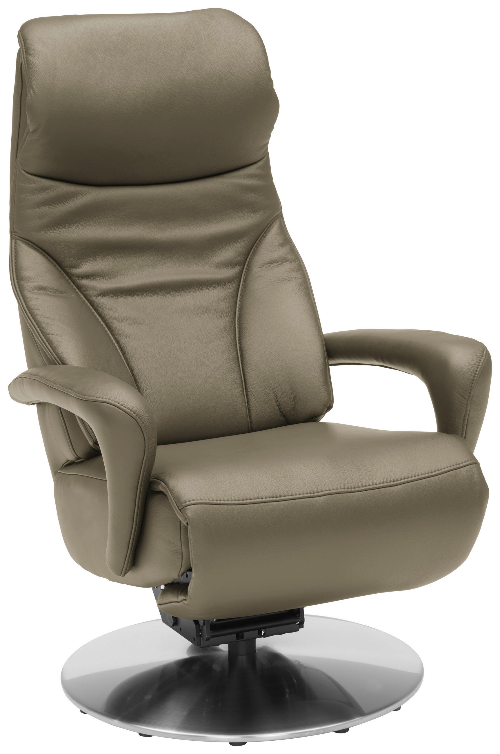 RELAXSESSEL in Leder Olivgrün  - Edelstahlfarben/Olivgrün, Design, Leder/Metall (75/117/88cm) - Dieter Knoll