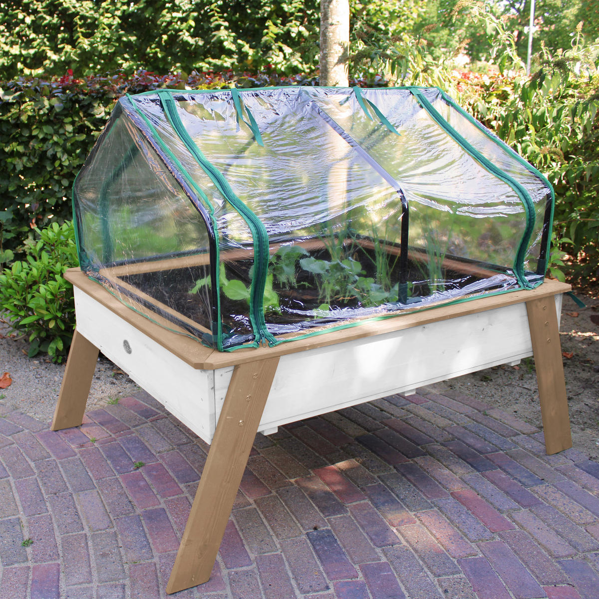 HOCHBEET - Weiss/Braun, Konventionell, Holz (93,5/99,8/110cm)