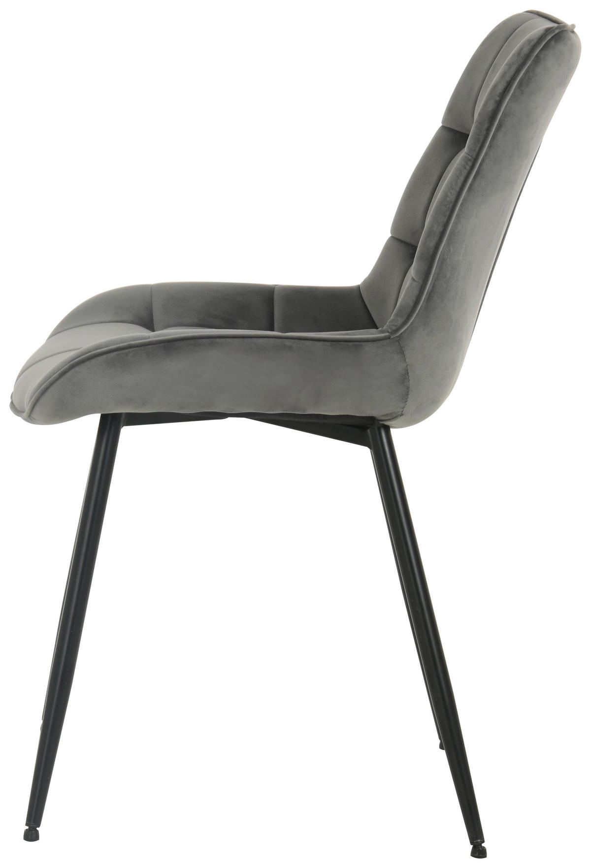 STUHL Samt Grau Pappel Sperrholz  - Schwarz/Grau, MODERN, Holz/Textil (49/85/61cm) - MID.YOU