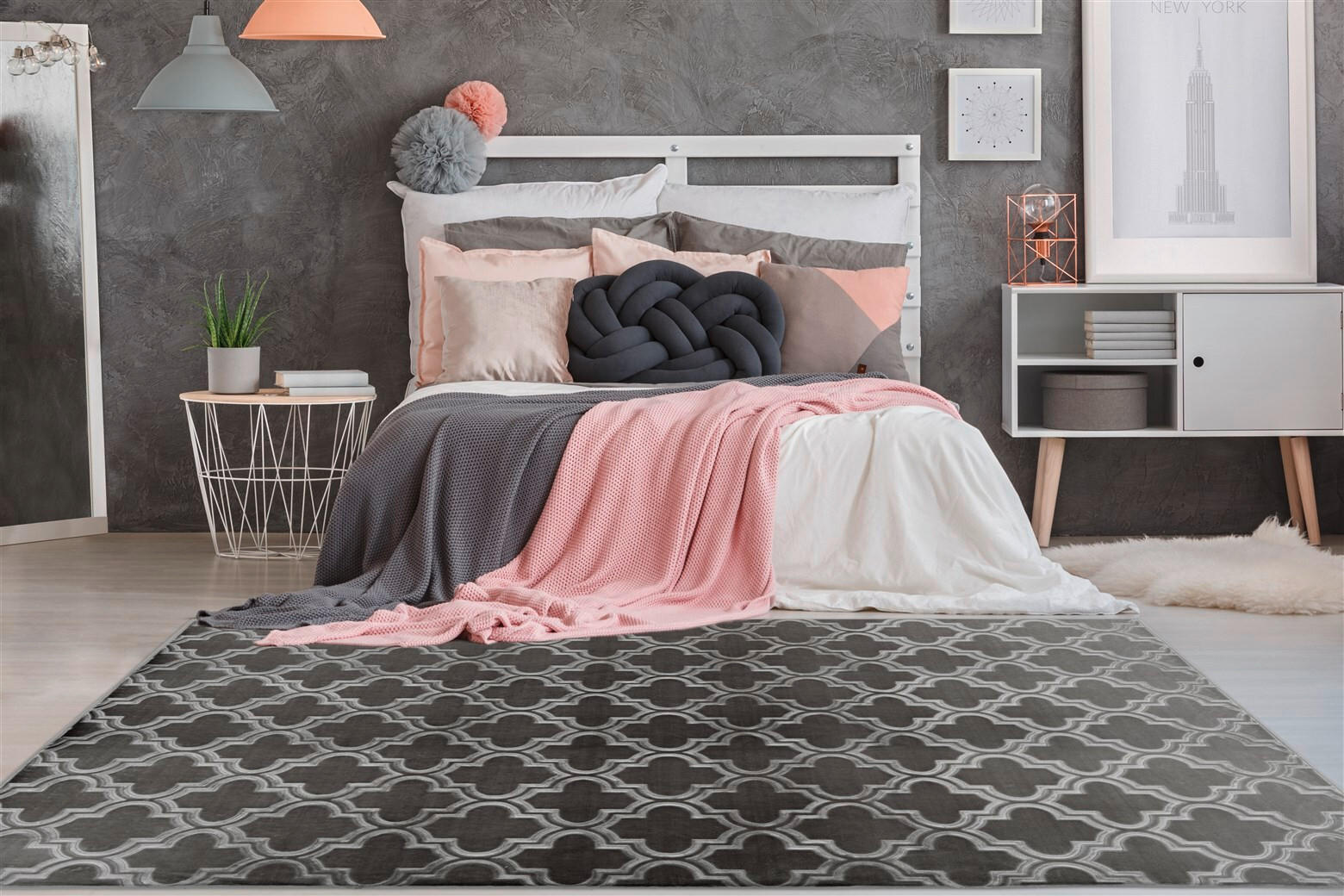 FLACHWEBETEPPICH 120/170 cm Monroe 100 Anthrazit Anthrazit  - Anthrazit, KONVENTIONELL, Kunststoff/Textil (120/170cm)