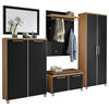 GARDEROBE 6-teilig  in 260/193/40 cm  - Hellbraun/Eichefarben, Design, Glas/Holz (260/193/40cm)