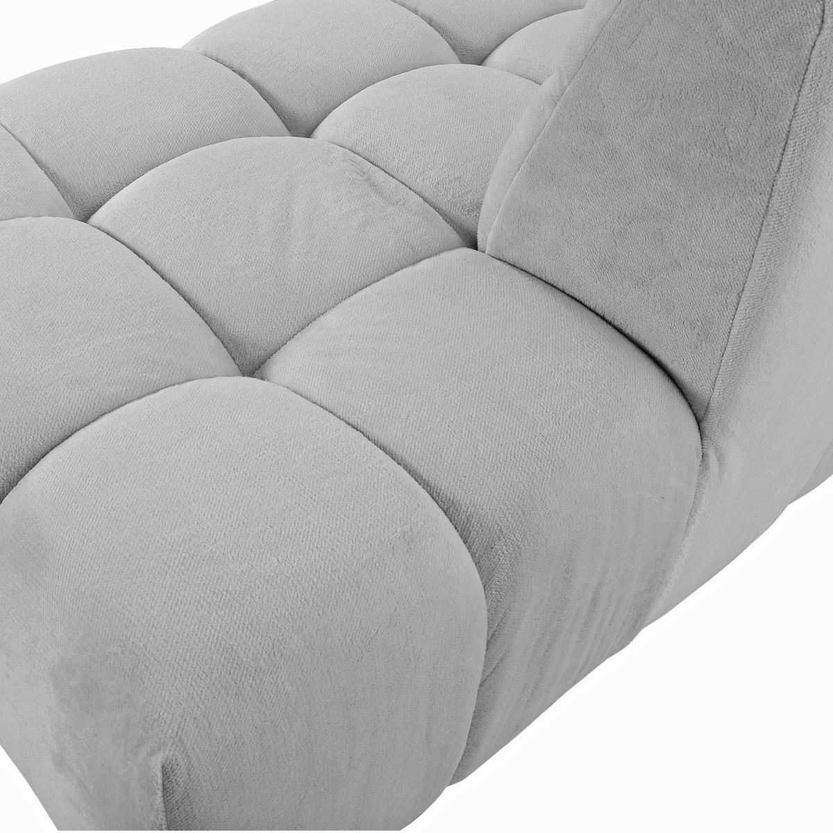 HÖRNSOFFA i plysch ljusgrå  - ljusgrå/svart, Klassisk, textil/plast (155/282cm) - MID.YOU